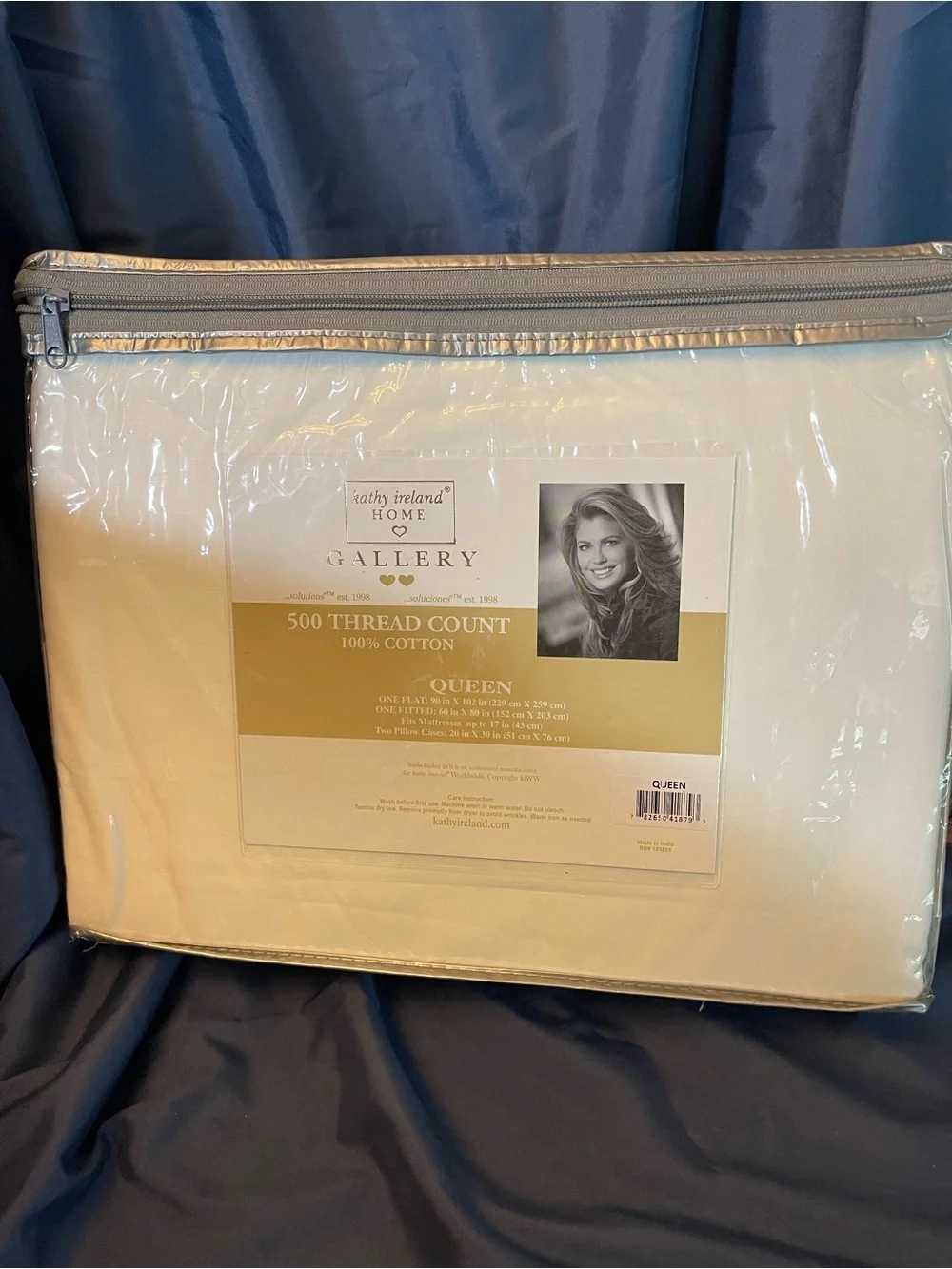 kathy ireland Cream 500 Thread Count Cotton Queen Sheet Set